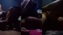 Hijab Ungu Mengisap Kontol Ganas