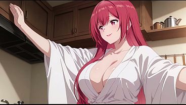 Anak Tiri Pulang Cepet, Lihat Istri Bapak Lagi Masak Pake Baju Tipis. Kureha Enomoto Cosplay Bugil (ai)